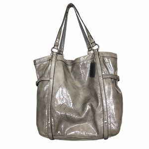 Coach Audrey patent Leather Bag Tote Taupe